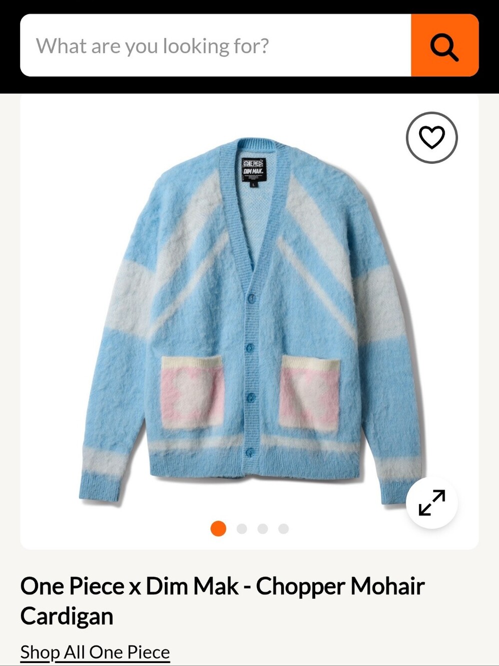 Steve Aoki's Dim Mak/One-Piece "CHOPPER" Light Blue Mohair Unisex Cardigan